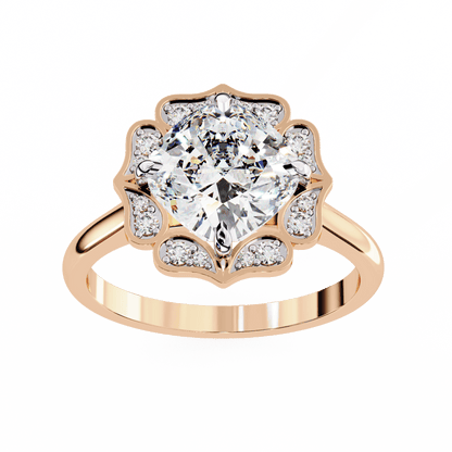 White Lotus Solitaire 3.36 Carat Engagement Ring