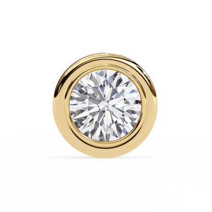 2.02 Carat Round in Bezel Solitaire Earrings