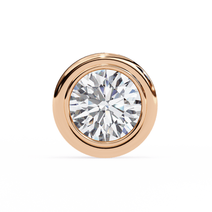 2.02 Carat Round in Bezel Solitaire Earrings