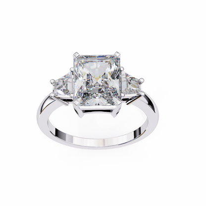 Radiant Gradeaur 3.03 Carat Solitaire Ring