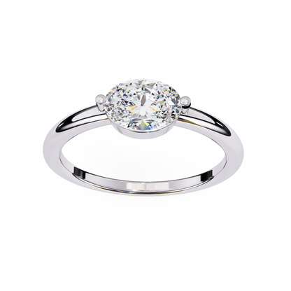 Oval Eye 0.86 Carat Solitaire Ring