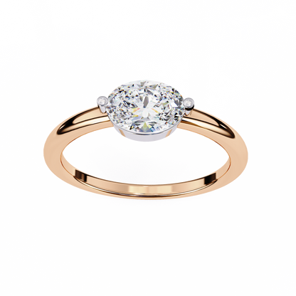 Oval Eye 0.86 Carat Solitaire Ring