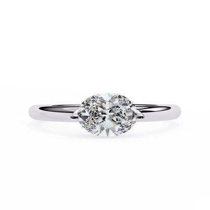 Oval Eye 0.86 Carat Solitaire Ring