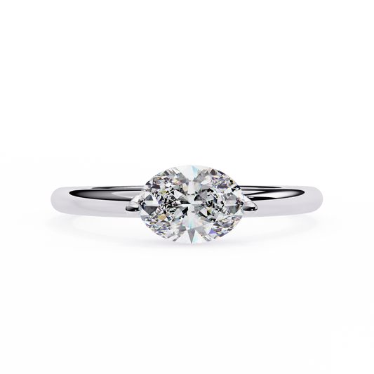 Oval Eye 0.86 Carat Solitaire Ring