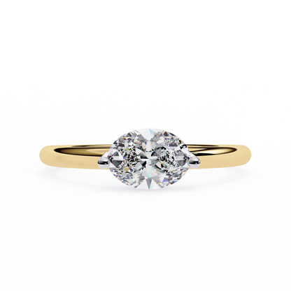Oval Eye 0.86 Carat Solitaire Ring
