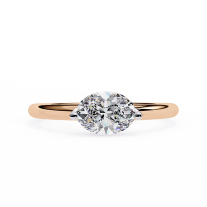 Oval Eye 0.86 Carat Solitaire Ring