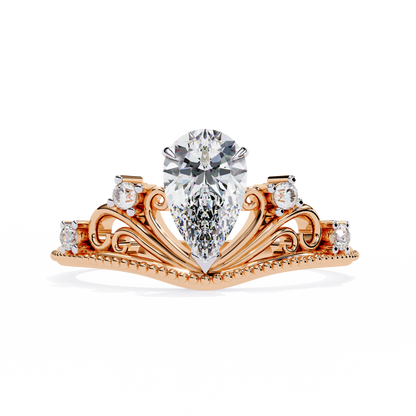 Queen's Crown0.97 Carat Pear Solitaire Ring