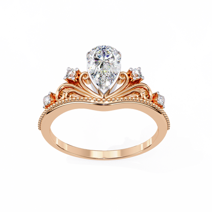 Queen's Crown0.97 Carat Pear Solitaire Ring