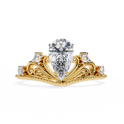 Queen's Crown0.97 Carat Pear Solitaire Ring
