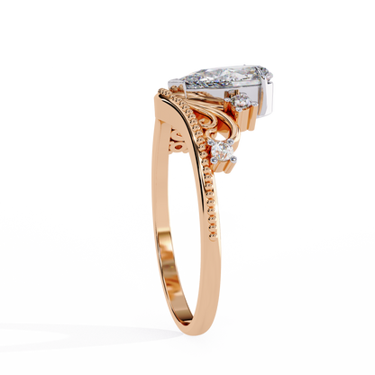 Queen's Crown0.97 Carat Pear Solitaire Ring