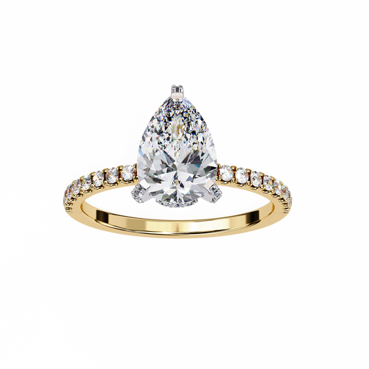 Sleek Tear Drop Solitaire Ring