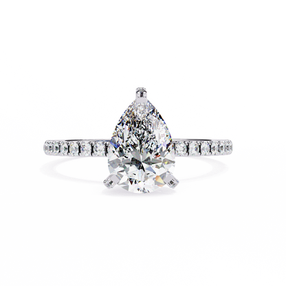 Sleek Tear Drop Solitaire Ring