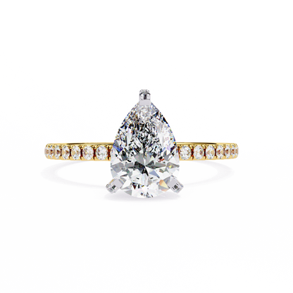 Sleek Tear Drop Solitaire Ring