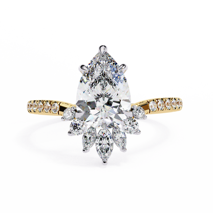 Blend Pear and Marquise Solitaire Ring