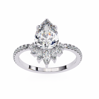 Blend Pear and Marquise Solitaire Ring