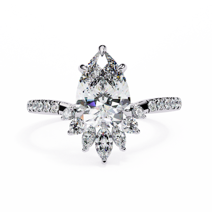Blend Pear and Marquise Solitaire Ring