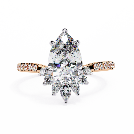 Blend Pear and Marquise Solitaire Ring
