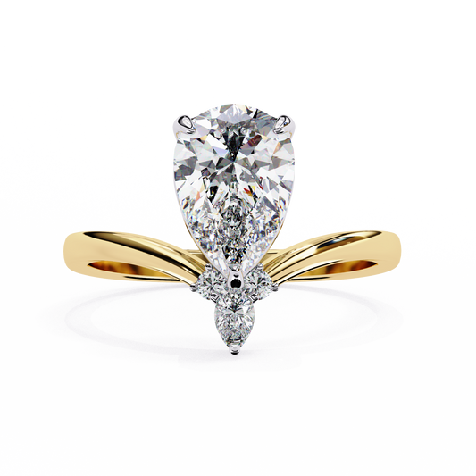 Dancing Duo Solitaire Engagement ring