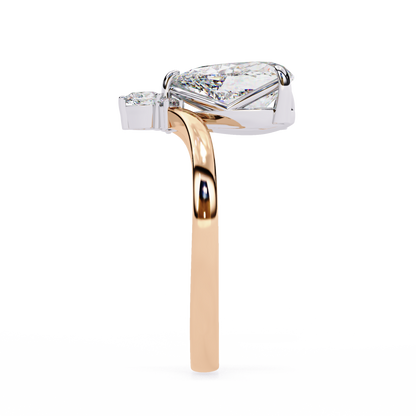 Dancing Duo Solitaire Engagement ring