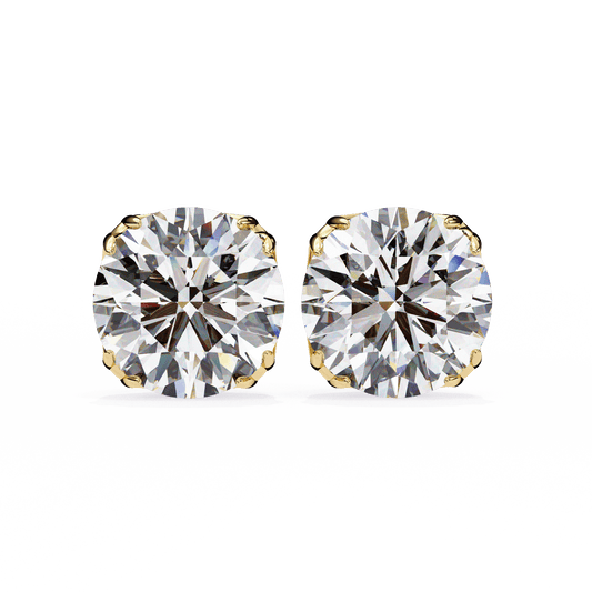 1.12 Carat Each Cushion Square Solitaire Earrings