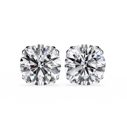 1.12 Carat Each Cushion Square Solitaire Earrings