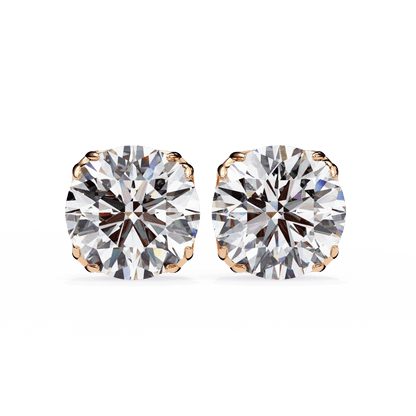 1.12 Carat Each Cushion Square Solitaire Earrings
