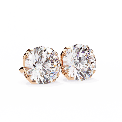 1.12 Carat Each Cushion Square Solitaire Earrings