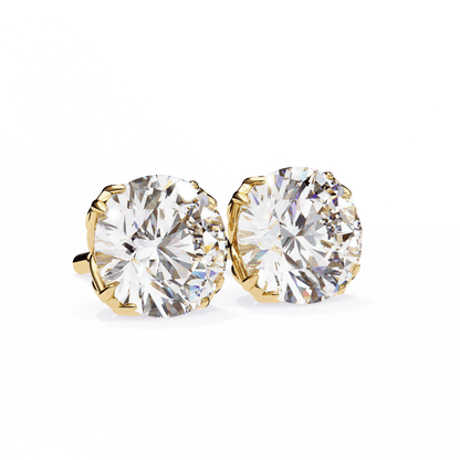 1.12 Carat Each Cushion Square Solitaire Earrings