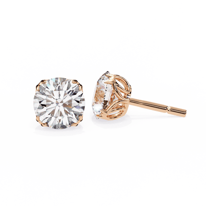 1.12 Carat Each Cushion Square Solitaire Earrings