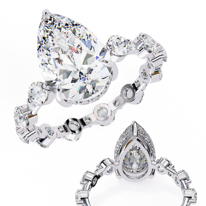 Stardrop Pear Shaped 3.06 Carat Solitaire Ring