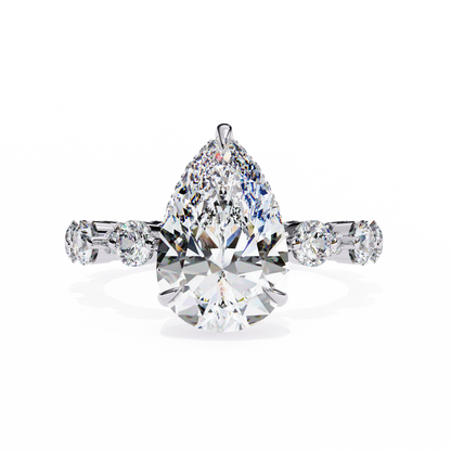 Stardrop Pear Shaped 3.06 Carat Solitaire Ring