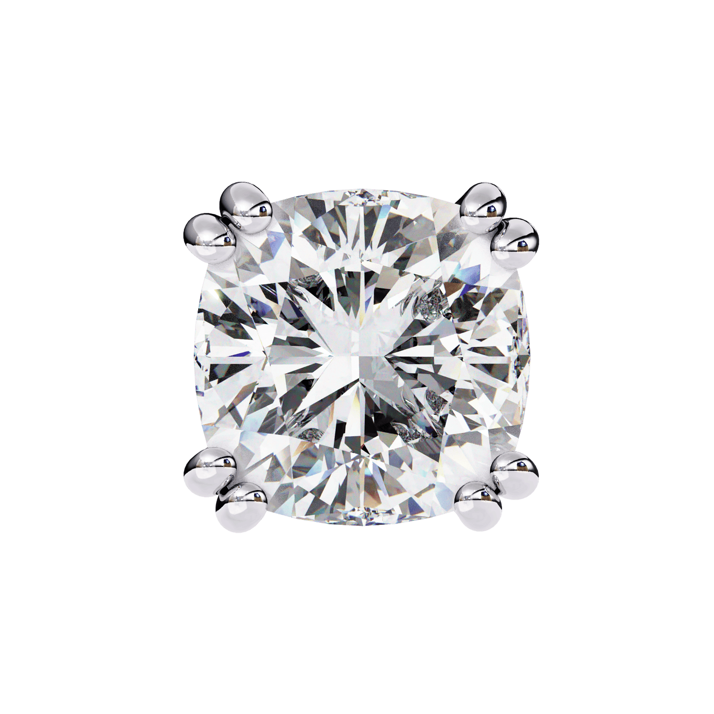 1.52 Carat Each Princess Solitaire Earrings