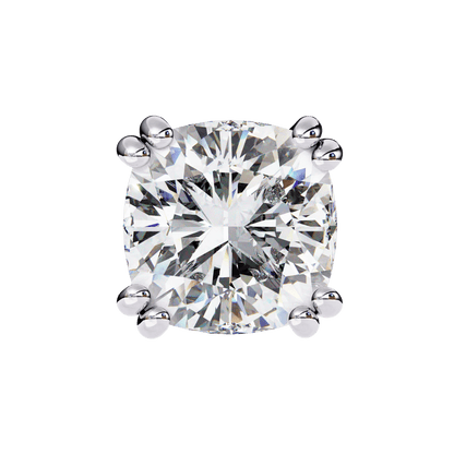 1.52 Carat Each Princess Solitaire Earrings