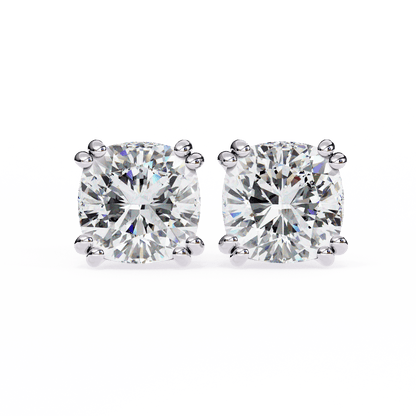 1.52 Carat Each Princess Solitaire Earrings