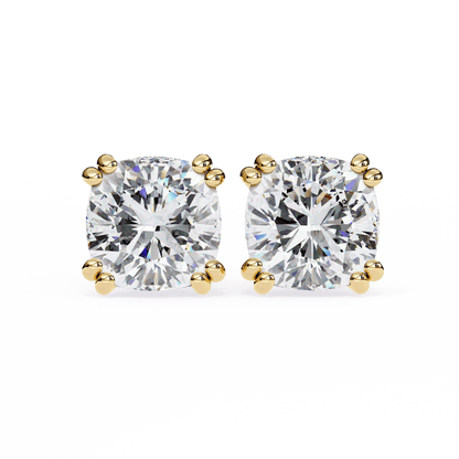 1.52 Carat Each Princess Solitaire Earrings