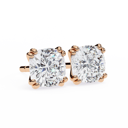 1.52 Carat Each Princess Solitaire Earrings