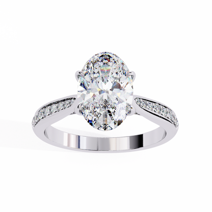 Heirloom Oval Wedding Solitaire Ring