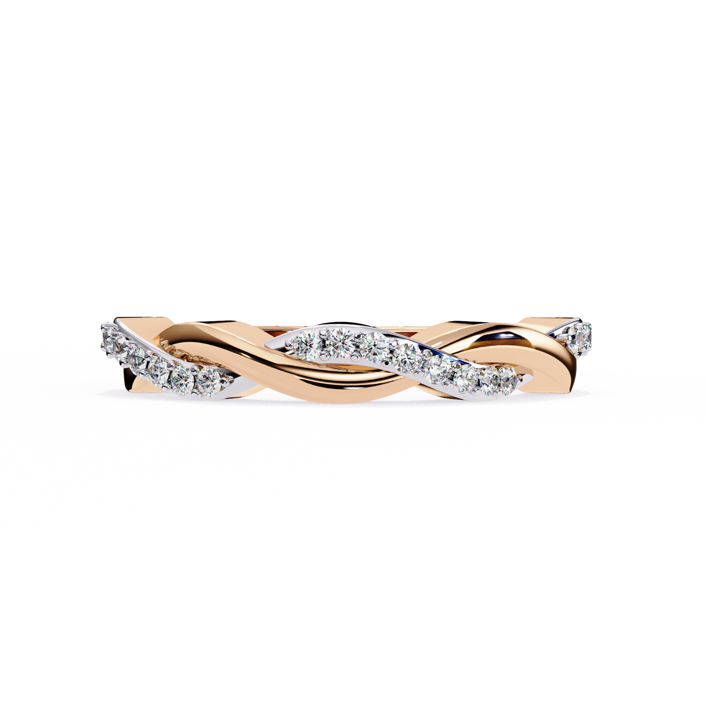 Braided Diamond Band Ring
