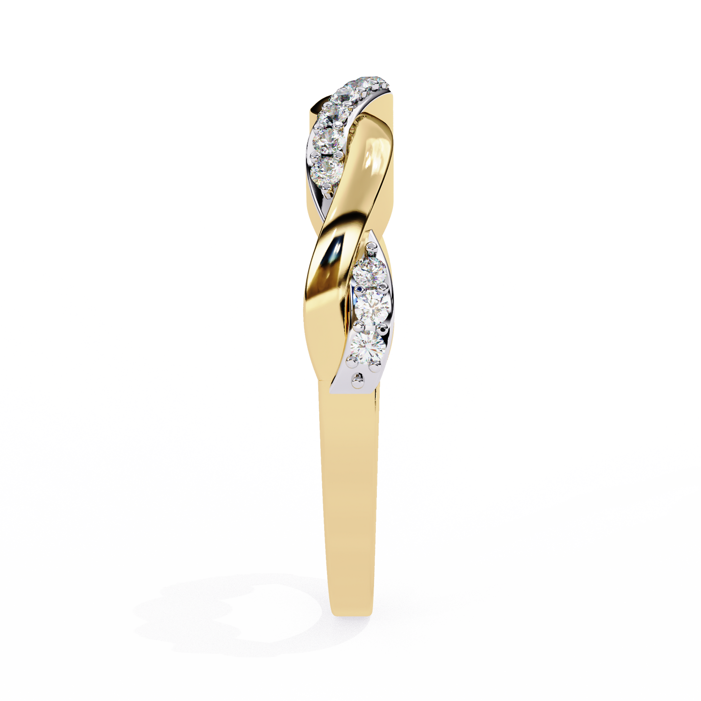 Braided Diamond Band Ring