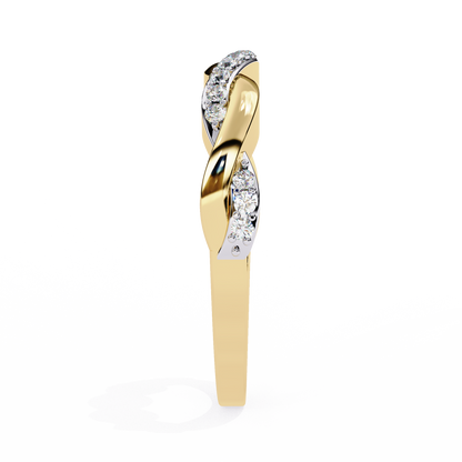 Braided Diamond Band Ring