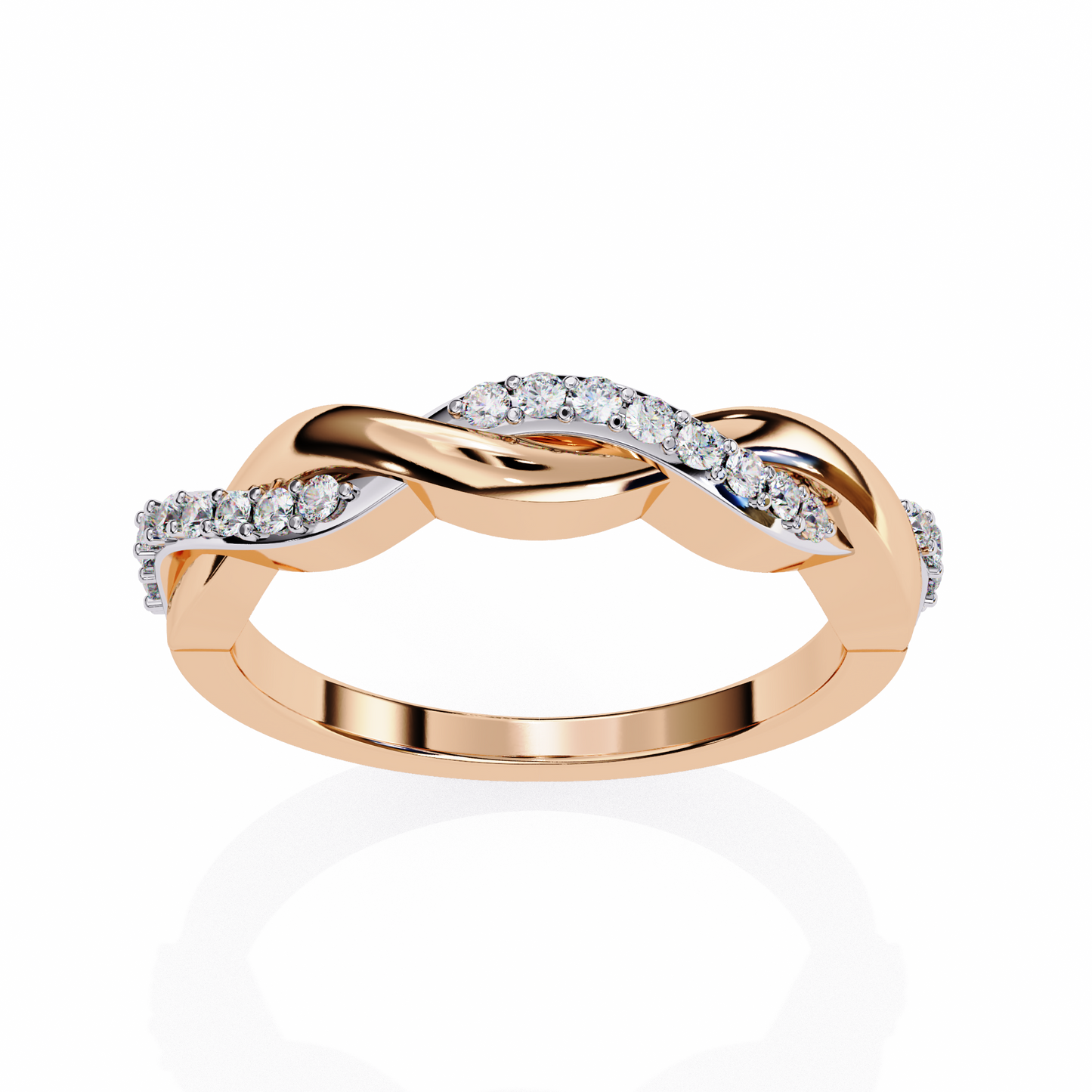 Braided Diamond Band Ring