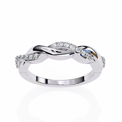 Braided Diamond Band Ring