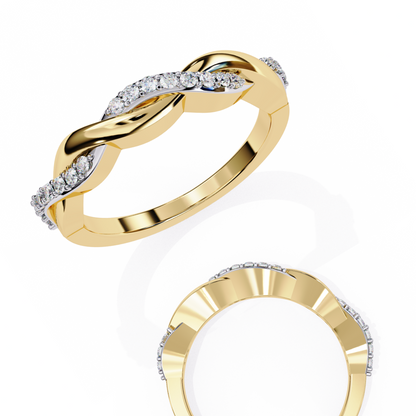 Braided Diamond Band Ring