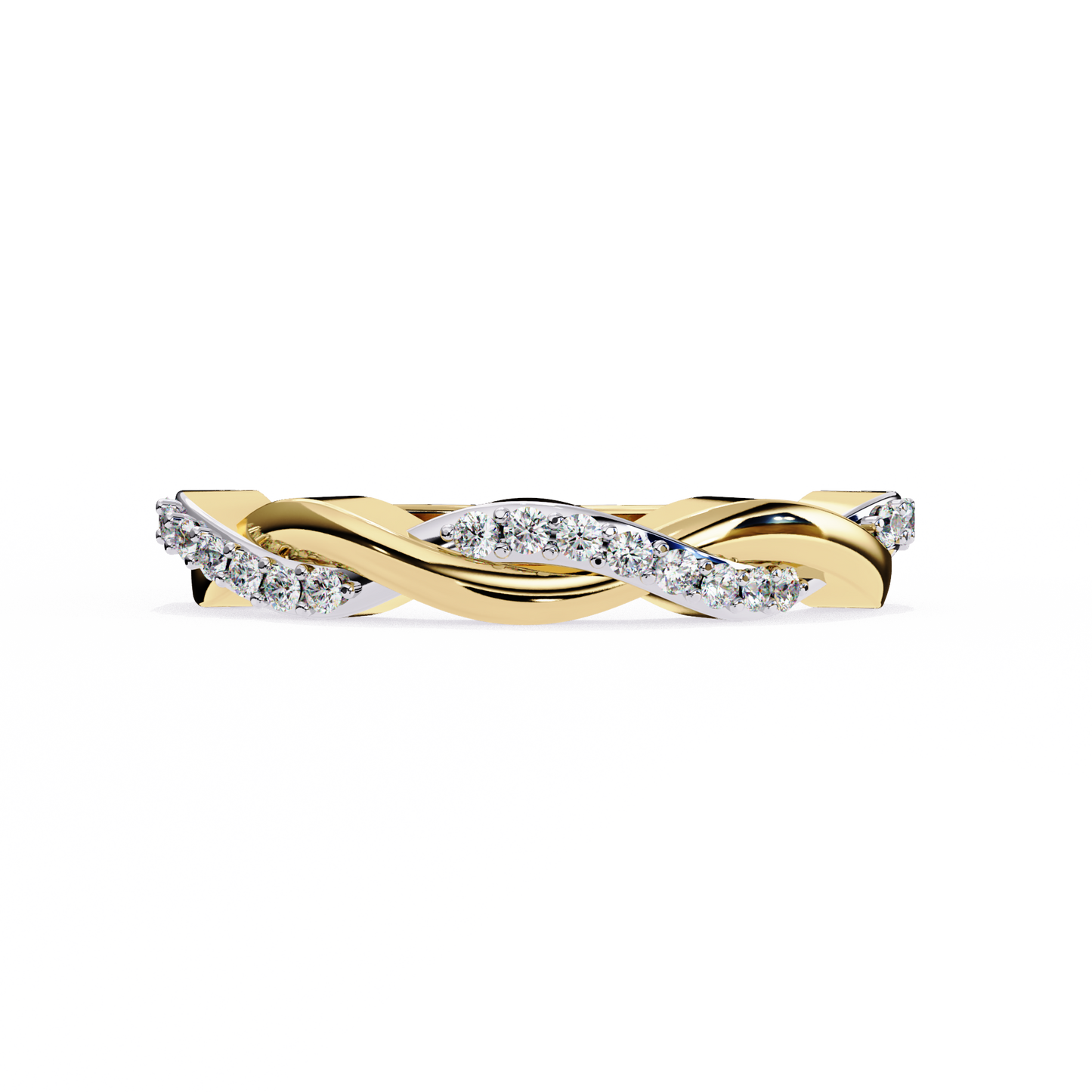 Braided Diamond Band Ring