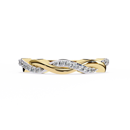 Braided Diamond Band Ring
