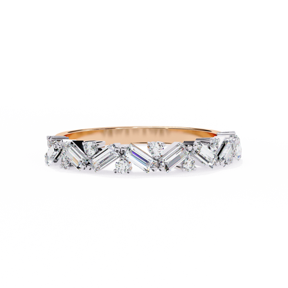 Geometric Diamond Band Ring