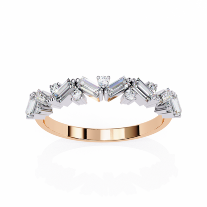 Geometric Diamond Band Ring