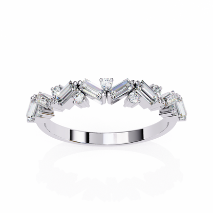 Geometric Diamond Band Ring