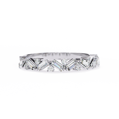 Geometric Diamond Band Ring