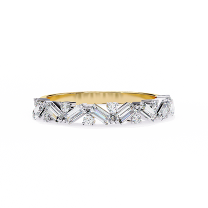 Geometric Diamond Band Ring